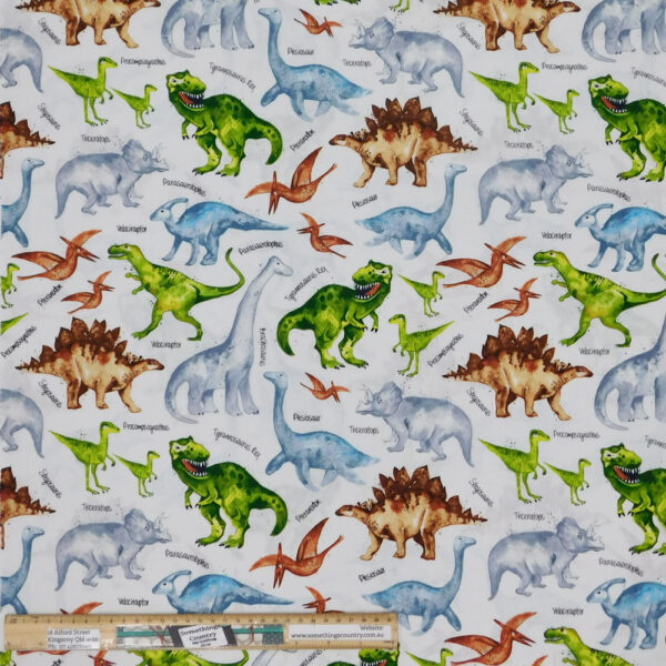 Quilting Patchwork Sewing Fabric Dinosaur Trek Allover 50x55cm FQ