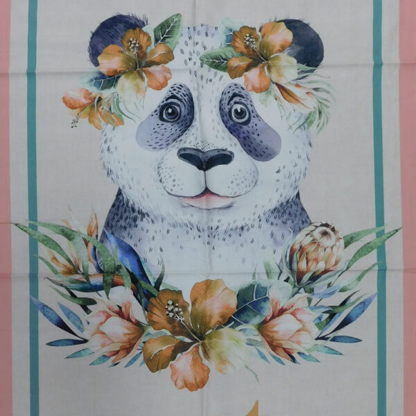 Patchwork Quilting Fabric Tropical Zoo Panda Panel 60x110cm