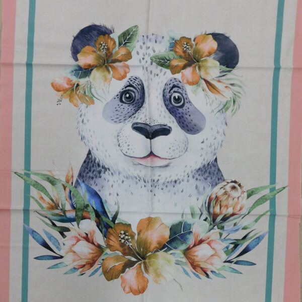 Patchwork Quilting Fabric Tropical Zoo Panda Panel 60x110cm