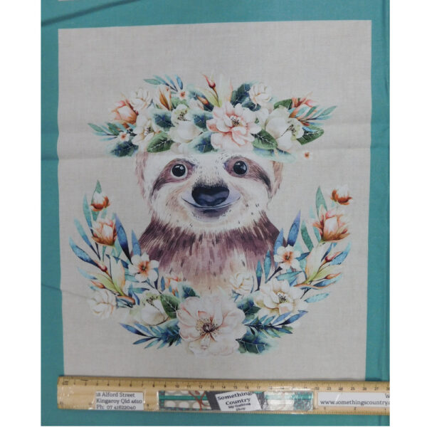 Patchwork Quilting Fabric Tropical Zoo Mixed Sloth Panel 60x110cm