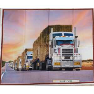 Patchwork Quilting Fabric Hay Road Train Truck Panel 92x110cm