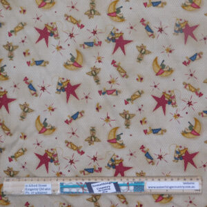 Patchwork Quilting Sewing Fabric Fawn Angels and Stars 50x55cm FQ
