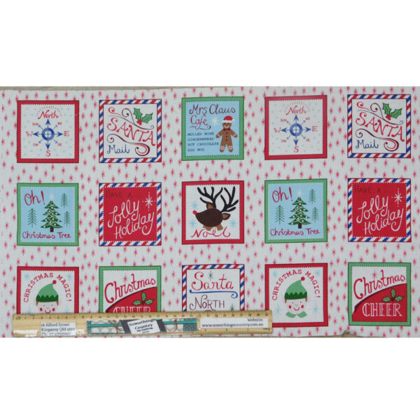 Patchwork Quilting Fabric Christmas North Pole Panel 30x110cm