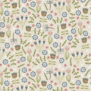 Quilting Patchwork Sewing Fabric Heartstrings Cream Floral 50x55cm FQ