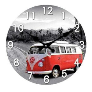 Clock French Country Vintage Inspired Wall Small Red Kombi 17cm