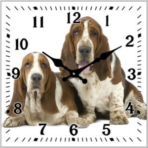 Clock French Country Wall Clocks 17cm Hound Dogs Small