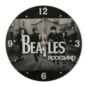 French Country Retro Wall Clock 30cm Beatles Rock Band Glass
