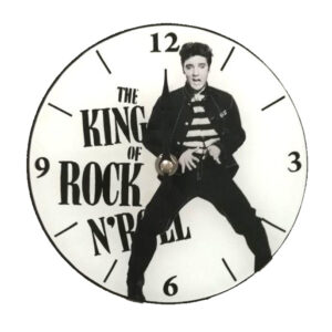 Clock French Country Vintage Look Wall Elvis King Rock N Roll 17cm Small