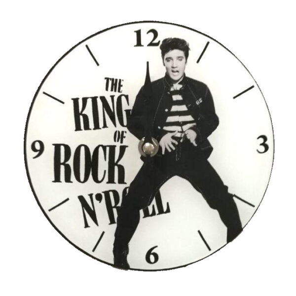 Clock French Country Vintage Look Wall Elvis King Rock N Roll 17cm Small