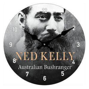 Clock French Country Wall Clocks 17cm Ned Kelly Australian Bushranger