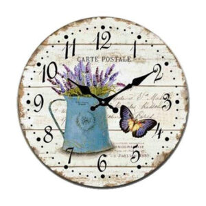 French Country Glass Wall Clock Small 17cm Lavender Carte Postale