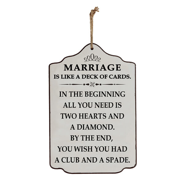 Country Wooden Farmhouse Sign Marriage Deck of Cards Plaque