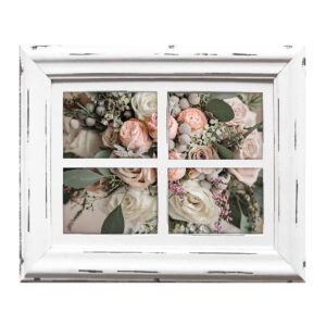 French Country Whitewash Wooden 6x4 Four Floral Photo Frame