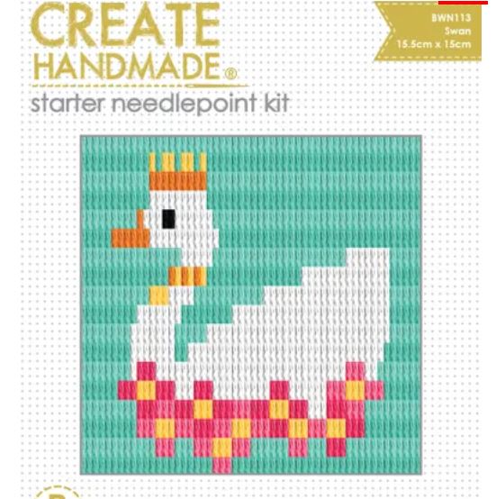 Create Handmade Needlepoint Kit Kids Swan 15x15.5cm