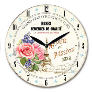 Clock Wall Hanging French Country Amour Et Passion 29cm