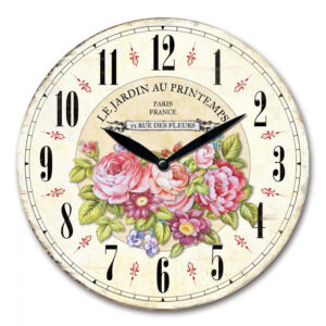 Clock Wall Hanging French Country Le Jardin Au Printemps 29cm