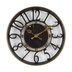 Clock French Country Wall Hanging Metal Look Plastic 30.5cm