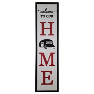 Country Metal Enamel Farmhouse Sign Welcome Caravan Home Plaque