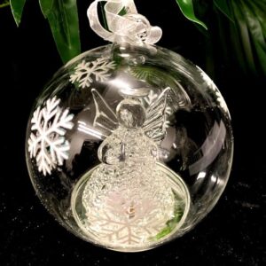 Christmas Santa Ornaments Xmas Clear Angel Ball LED Light Up