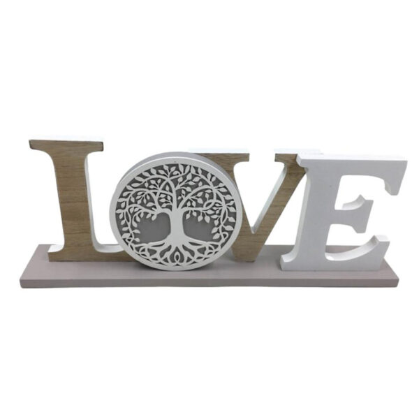 Wooden Sign Tree of Life LOVE Table Top Freestanding Plaque