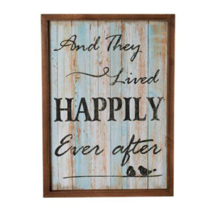 Country Wooden Printed Sign Lived Happily Ever After Framed Plaque