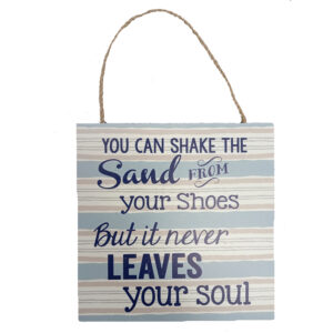 Country Wooden Hanging Sign Shake Sand from Shoes Wall Plaque