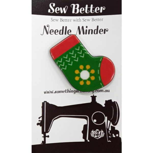 Sew Better Cross Stitch Needle Minder Keeper Xmas Stocking Magnet