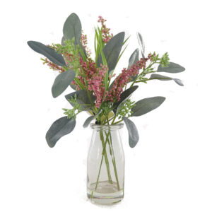 French Country Artificial Native Flowers A in Glass Vase