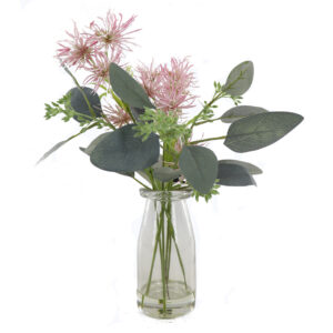 French Country Artificial Native Flowers B in Glass Vase