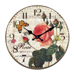 Clock French Country Wall Clocks 17cm Roses Small