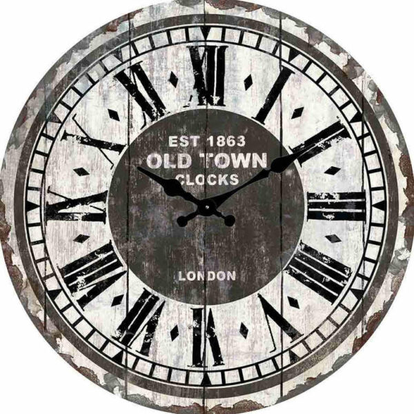 Clock French Country Wall Clocks 30cm Old Town London Glass