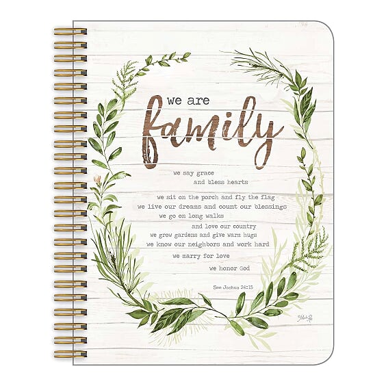 Legacy Spiral Note Book We Are Family Scripture