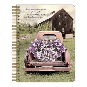 Legacy Spiral Note Book Truck With Flowers Scripture
