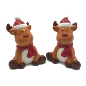 French Country Novelty Christmas Reindeer Salt and Pepper Set
