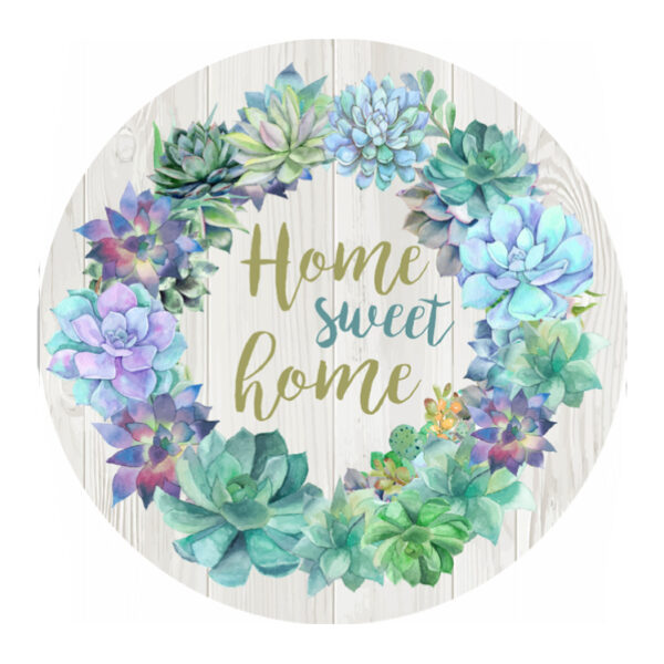 French Country Canvas Floral Home Sweet Home Round 40cm