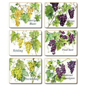 Country Kitchen Grapevine Cinnamon Cork Backed Coasters Set 6
