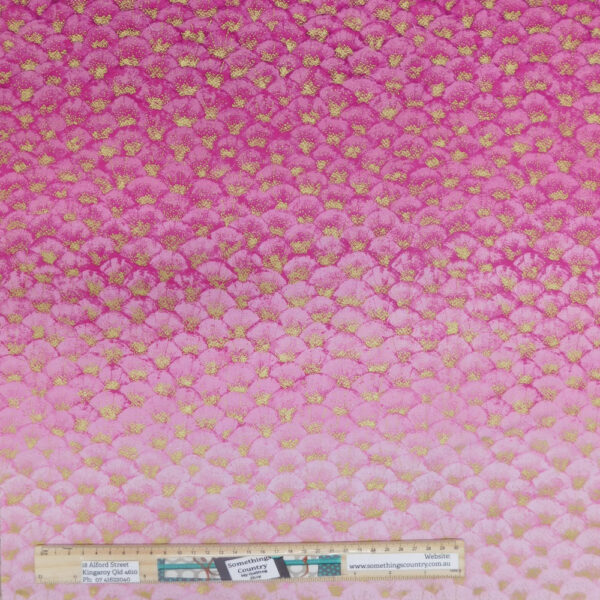 Patchwork Quilting Sewing Fabric Pink Purple Ombre Shimmer 50x110cm