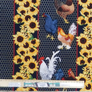 Patchwork Quilting Sewing Fabric Sunflower Rooster 50x55cm FQ