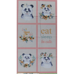 Patchwork Quilting Sewing Fabric Tropical Zoo Panda 2 60x110cm