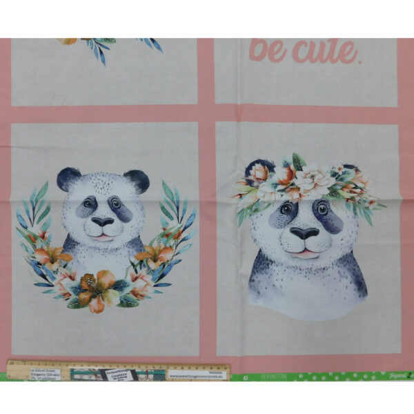 Patchwork Quilting Sewing Fabric Tropical Zoo Panda 2 60x110cm