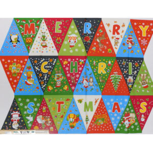 Patchwork Quilting Sewing Fabric Christmas Bunting Panel 74x110cm