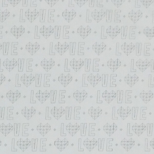 Quilting Patchwork Sewing Fabric White Love 50x55cm FQ