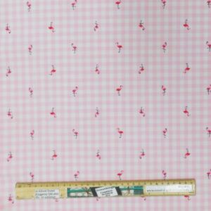 Quilting Patchwork Sewing Fabric Pink Gingham Flamingo 50x55cm FQ