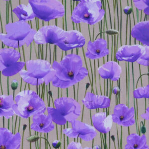 Patchwork Quilting Sewing Fabric ANZAC Purple Poppies 2 Material 50x55cm FQ
