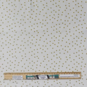 Quilting Patchwork Sewing Fabric Gold Stars on Cream 50x55cm FQ