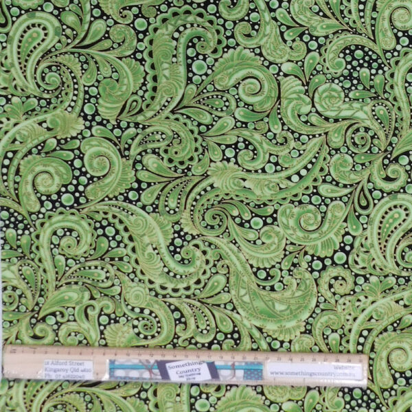 Quilting Patchwork Sewing Fabric Paisley Swirl Lime 50x55cm FQ