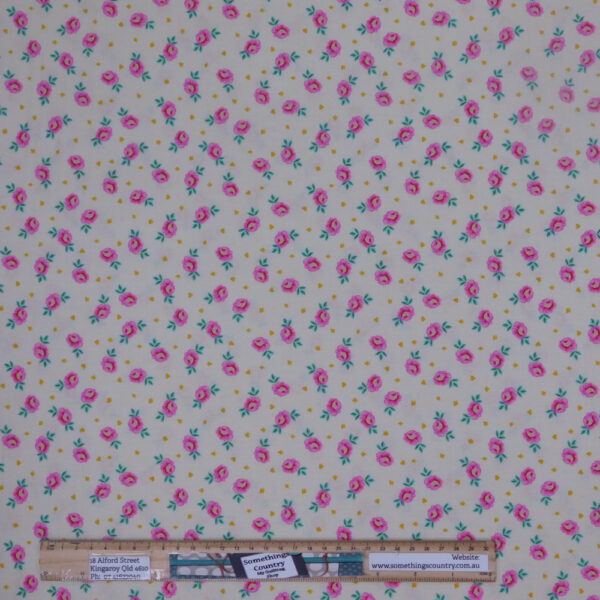 Quilting Patchwork Fabric Tula Pink Curiouser Cream Flowers 50x55cm FQ