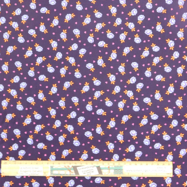 Quilting Patchwork Fabric Tula Pink Curiouser Purple Flowers 50x55cm FQ
