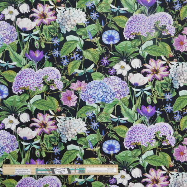 Quilting Patchwork Sewing Fabric Fleurs Hydrangeas 50x55cm FQ