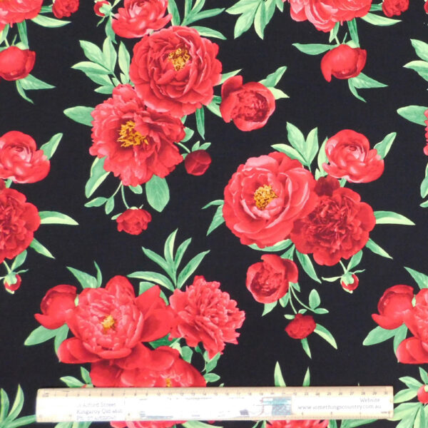 Quilting Patchwork Sewing Fabric Red Rose Medium 50x55cm FQ